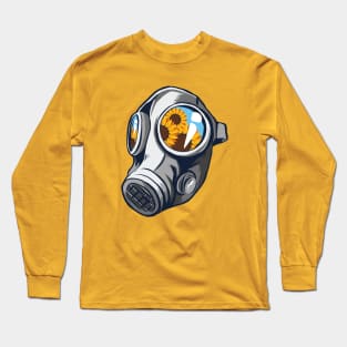 Floral Gas Mask Long Sleeve T-Shirt
